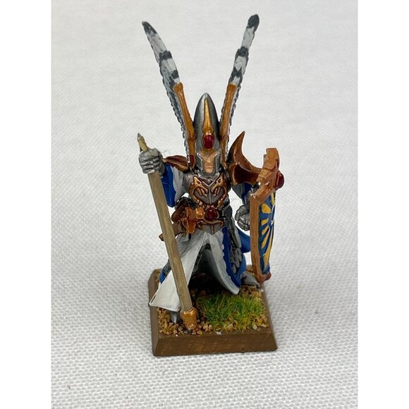 Hand Painted Warhammer Fantasy High Elf Hero Miniature Winged Helm Shield - Picture 1 of 9